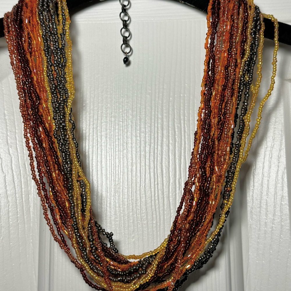Premier Designs Orange Yellow Multi-Strand Necklace
